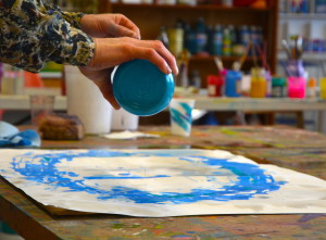 pouring paint